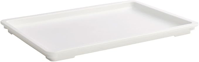 18x26x3 White Heavy Duty Polypropylene Pizza Dough Box with Lid (Pack of 2)