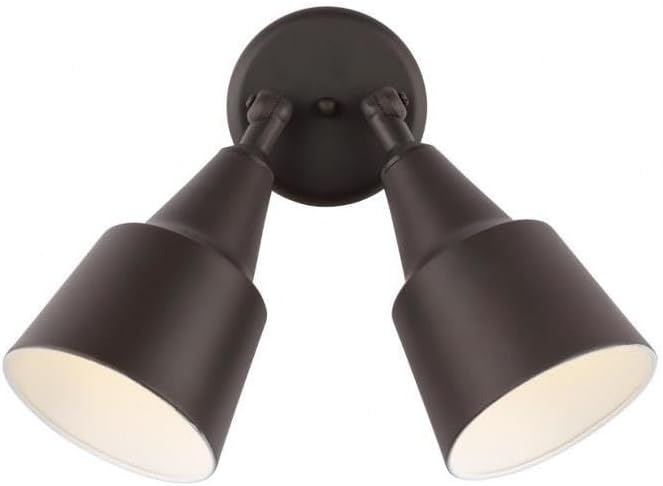Generation Lighting 8560702-71 Large-Sized Outdoor Flood Light Adjustable Swivel Aluminum Flood Light 2-Light 240 Total Watts 13 H x 23 W Antique Bronze