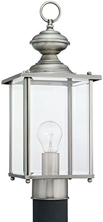 Generation Lighting 8257-965 Jamestowne Outdoor Post Lantern Outside Fixture One - Light Antique Brushed Nickel