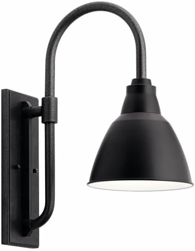 Kichler 49836BK Restoration One Light Outdoor Wall Mount from Pellinord Collection in Black Finish