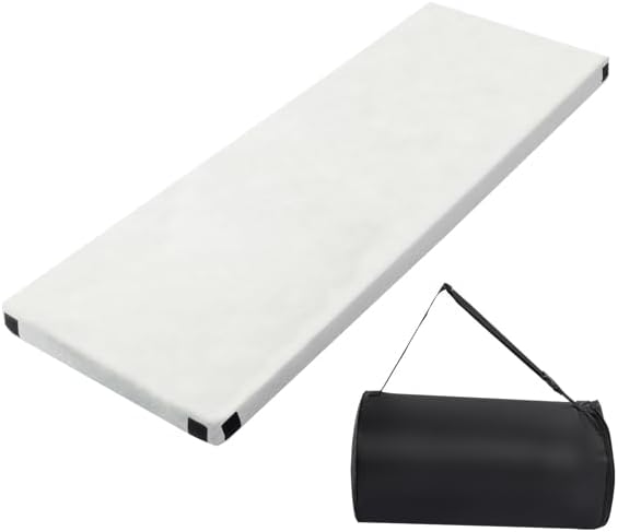 Memory Foam Camping Mattress – 75 x 25 x 2.5 Portable Sleeping Pad with Carry Bag &amp Strap Gray