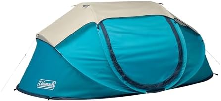 Coleman Pop-Up Instant Tent Sets Up in 10 Seconds Portable &amp Lightweight 2/4 Person Weatherproof Camping Tent with Adjustable Rainfly