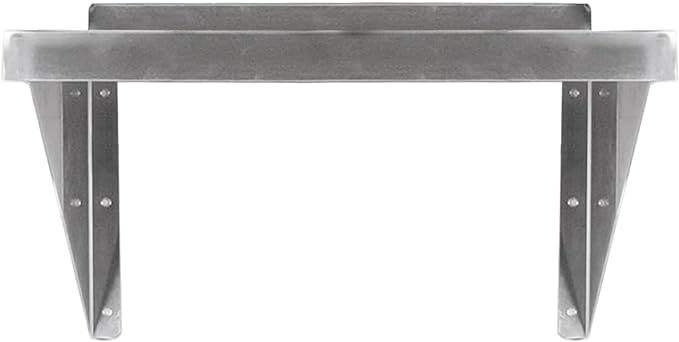 Stainless Steel Wall Shelf | Square Edge | Metal Shelving | Heavy Duty | Commercial Grade | Wall Mount | NSF Certified (6” Width x 10” Length)