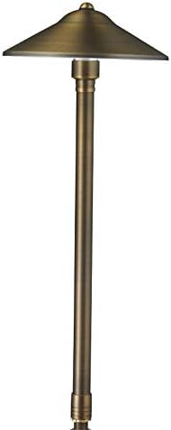 VOLT 12V Brass Max Spread LED Path Light 6-Pack Kit (Bronze) with 150W Low Voltage Transformer for Landscape Lighting on Outdoor Pathway Walkway Garden Driveway or Patio
