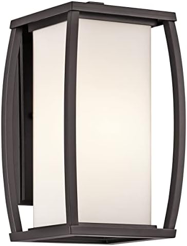Kichler Bowen 13 1 Light Outdoor Wall Light with Satin Etched Cased Opal Glass in Architectural Bronze