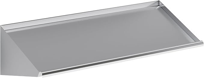 304 Stainless Steel Slanted Wall Rack Shelf with Drain Outlet – 63 x 22.5 | Wall-Mounted Commercial Drip Shelf for Kitchen Dish Pit or Back Bar (63 in. x 22 1/2 in)