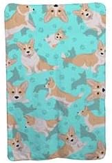 58 x 36 in. Blue Fawn Cardigan Corgi Soft Travel Blanket with Bag