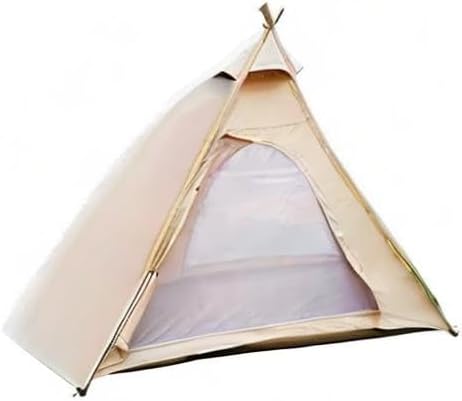 Free Space Outdoor 100% Cotton Canvas Waterproof Pyramid-Shaped Camping Tent (Beige 2.15meters)