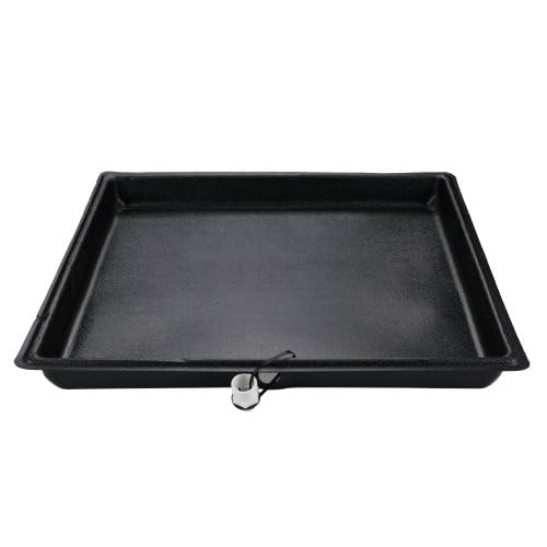 DiversiTech (6-2424L) A/C Secondary Condensate Drain Pan Air Conditioner Drip Pan with Rolled Edges 24 x 24 Plastic Tray Black