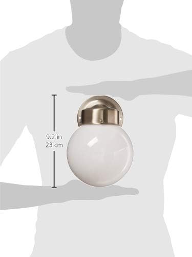 Nuvo SF76/705 Porch Wall Fixture with Globe Brushed Nickel Polished Brass