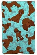 58 x 36 in. Blue Chocolate Standard Poodle Soft Travel Blanket with Bag
