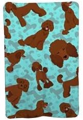 58 x 36 in. Blue Chocolate Standard Poodle Soft Travel Blanket with Bag