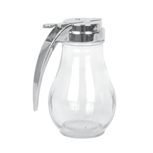 FSE GLTWSY014 Syrup Dispenser 14 oz. Capacity Open Handle Dishwasher Safe cast zinc top Glass Base Pack of 12