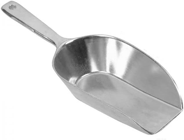 TrueCraftware- 16 oz. Aluminum Flat Bottom Scoop Set of 2- Flat Bottom Aluminum for Bar Ice Flour Utility Scoop Kitchen Scooper for Ice Maker Popcorn Food Scoops for Bar Party Wedding