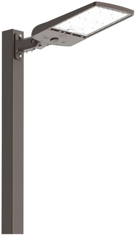 Lithonia Lighting LED Outdoor Area Light Fixture LED Parking Lot Light with Adjustable Brightness 3-in-1 Selectable White Color 4-in-1 Switchable Distribution UVOLT Wall or Pole Mount Bronze