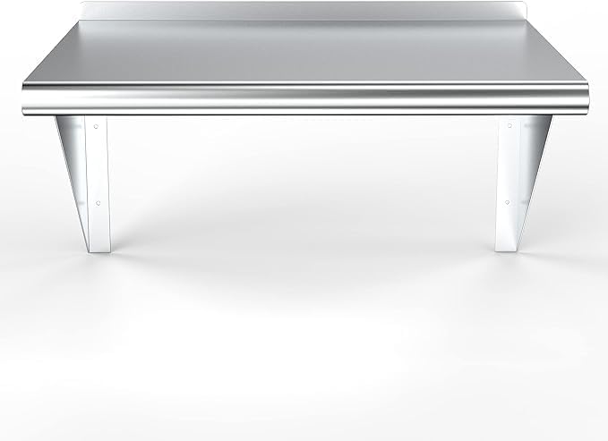 Stainless Steel Wall Shelf | Metal Shelving | Garage Laundry Storage Utility Room | Restaurant Commercial Kitchen | NSF Certified | (24” x 24”)