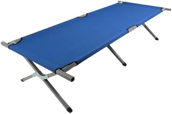 Portable Folding Camping Cot Heavy Duty Sleeping Bed with Carrying Bag 610D Oxford Cloth &amp Lightweight Aluminum Frame 275lbs Load Outdoor Cot for Adults Travel Hiking Office (Navy blue 1 P
