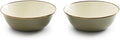 Barebones 2-Tone Bowls - Set of 2 Enamelware Bowls - Durable Kitchen or Camping Bowl (Olive Drab)