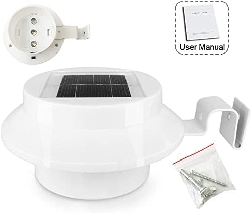 6-Pack Solar Gutter Led Lights Outdoor Solar Fence Lights Deck Lights for Eaves Garden Landscape Yard (White)