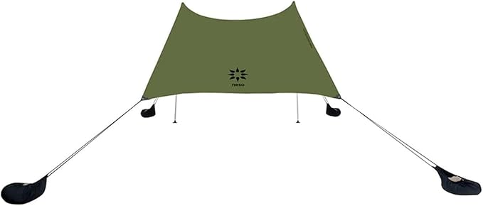 Neso Grande Portable Beach Tent Sun Shelter - Lightweight Beach Shade Canopy - Easy Setup for Family Outings - Patented Reinforced Corners - UPF 50+ Sun Protection - 7ft Tall 9 x 9ft