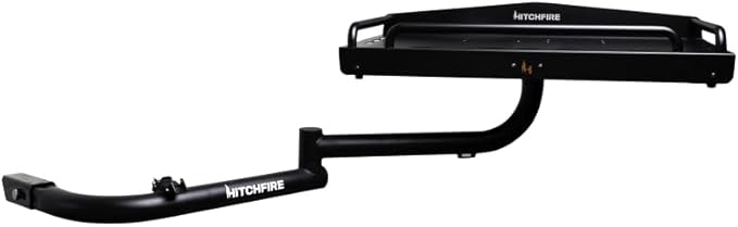 HitchFire Ledge XL Hitch Mounted Dual Swing Cargo Platform Hitch Mounted Camping Table Steel Constructed Outdoor Table Hitch Cargo Carrier Truck Accessories