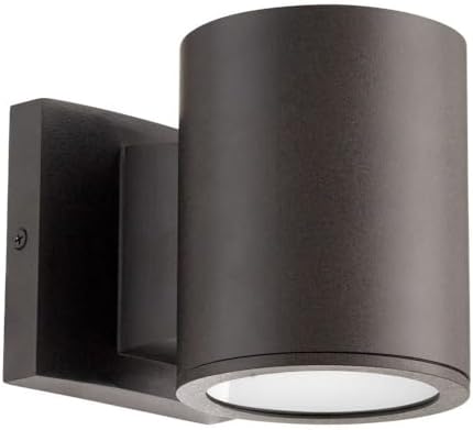 Quorum 920-86 Contemporary Modern LED Outdoor Wall Lantern from Cylinder collection in Bronze/Dark finish