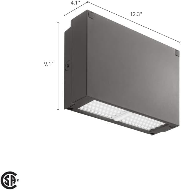 Lithonia Lighting 12.3 LED Wall Pack Outdoor Light Fixture Building Wall Light 5000K Daylight MVOLT 120-277V IP66 Bronze (WPX2 LED 50K MVOLT DDBXD M2)