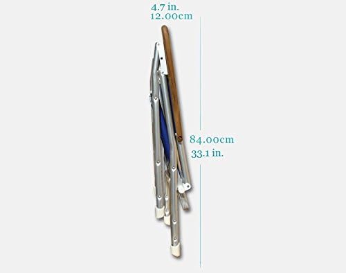 FORMA MARINE Boat Chair Blue Deck Folding Marine Aluminum Teak Furniture M100B