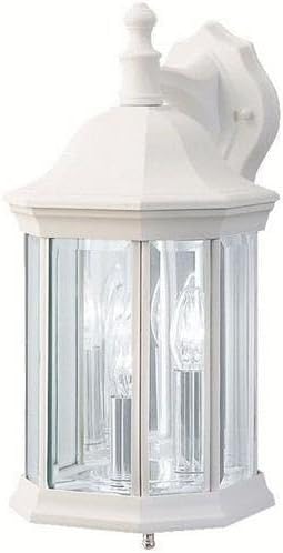 Kichler Chesapeake 14.75 3 Light Outdoor Wall Light with Clear Beveled Glass in White