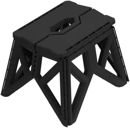 Tactical Folding Step Stool Portable Small Chair Collapsible for KitchenHiking Stool Backpacking Camping Fishing and Hunting (Black)