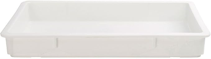 18x26x3 White Heavy Duty Polypropylene Pizza Dough Box with Lid (Pack of 2)