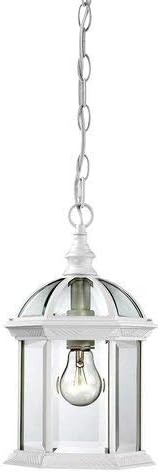 NUVO Lighting 60/4977 Boxwood Hanging Lantern with Clear Beveled Glass White