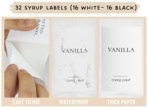 Coffee Bar Accessories: Coffee Syrup Dispenser Set with 2 Glass Bottles (19.6 Oz) Gold Pumps Funnel Waterproof Syrup Labels 2 Golden Spoons and Straw Brush - Elegant Syrup Dispenser