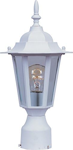 Maxim Lighting 3001CLWT Cast-1 Light Outdoor Pole/Post Mount in Early American Style-7 Inches Wide by 16 inches high Finish Color: White