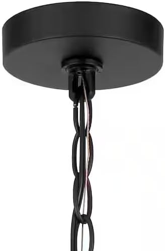 Ceybo 3 Light Matte Black and Darker Brown Outdoor Hanging Pendant Light Fixture with Clear Seeded Glass Dimmable Lighting Weather Resistant and Adjustable Height Black/brown SHEL000085