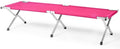 Camp Bed Portable Folding Camping Cot for AdultsIndoor Outdoor Portable Sleeping Cot for Hiking Camping with Carrying Bag (Pink)