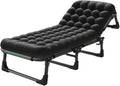 Portable Folding Camping Cot Adjustable 5-Position Outdoor Chaise Lounge Chair Sun Lounger Cushion for Beach Pool Patio Lawn Tanning Office - Lightweight &amp Durable (Color: F)
