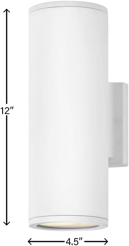 Hinkley Silo 13594SW-LL Small Outdoor Integrated LED Up/Down Wall Lantern Rust and Corrosion-Resistant Dark Sky Compliant Satin White