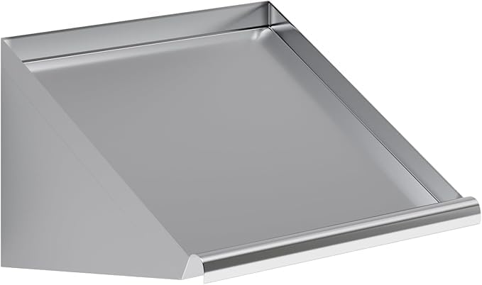 304 Stainless Steel Slanted Wall Rack Shelf with Drain Outlet – 21 x 22.5 | Compact Wall-Mounted Drip Shelf for Commercial Kitchen or Bar (21 in. x 22 1/2 in)
