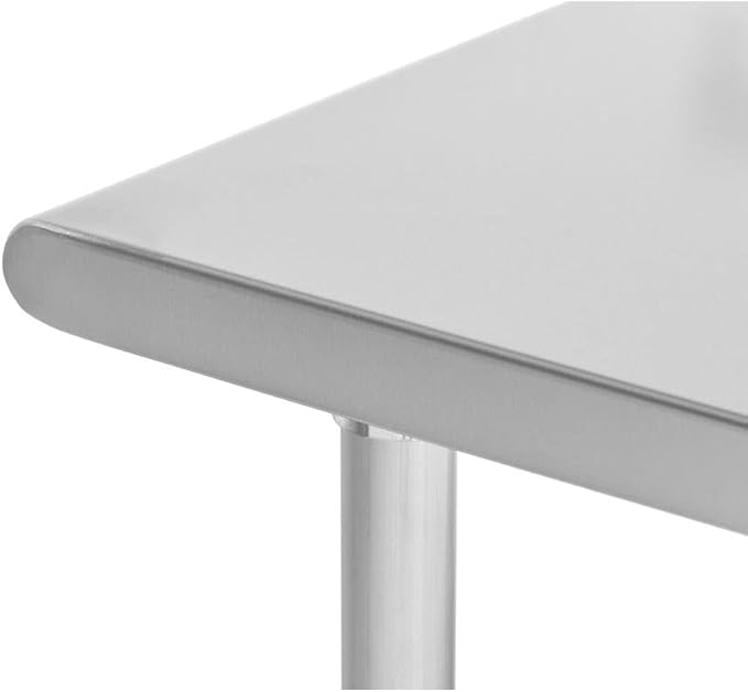 Kratos Stainless Steel Kitchen Prep Table 72x24 with Backsplash and Undershelf NSF Worktable for Restaurants - 16ga/304SS