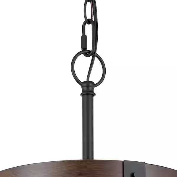 Ceybo 3 Light Matte Black and Darker Brown Outdoor Hanging Pendant Light Fixture with Clear Seeded Glass Dimmable Lighting Weather Resistant and Adjustable Height Black/brown SHEL000085
