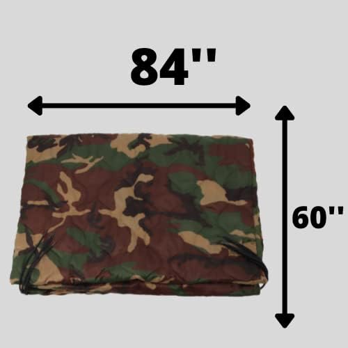 M MCGUIRE GEAR Lightweight Woodland Woobie Poncho Liner Blanket 84 x 60 Made in USA