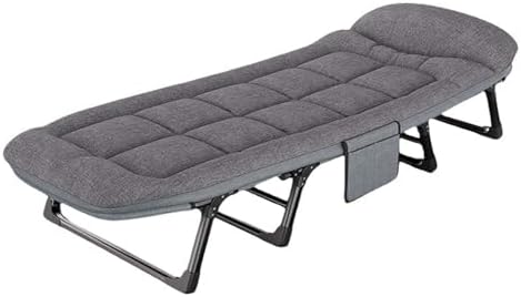 Portable Folding Adult BedCamping Cot Folding Camp Beds Heavy Duty Camping Bed with Mattress Height Adjustable Sleeping Cot Outdoor Travel Office Portable Camping Cot for Sleeping F