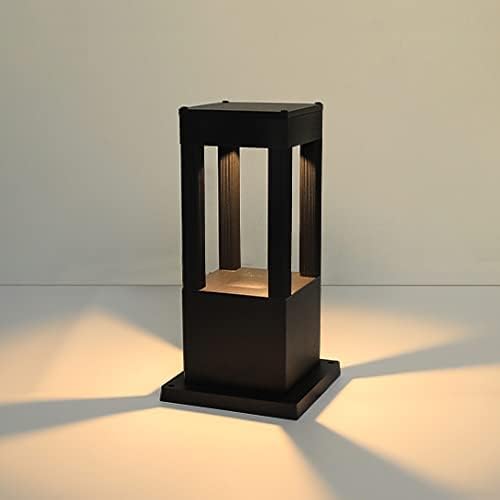 SLAWA Modern Outdoor Post Light Fixture LED Outdoor Column Lights with Aluminum housing IP55 Waterproof Square Pillar Lights Outdoor External Lawn Bollard Lantern for Porch Garden Front Yard