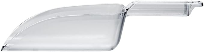Restaurantware Met Lux 24 Ounce Ice Scoop 1 Flat Bottom Food Scoop - Beveled Front Edge Hanging Slot Clear PC Plastic Flour Scoop Lightweight For Ice Or Dry Ingredients