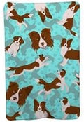 58 x 36 in. Blue Red Border Collie Soft Travel Blanket with Bag