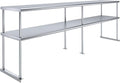 Worktable with Double OverShelf Stainless Steel NSF (96 in. Long x 18 in. Deep)