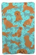 58 x 36 in. Blue Golden Retriever Soft Travel Blanket with Bag