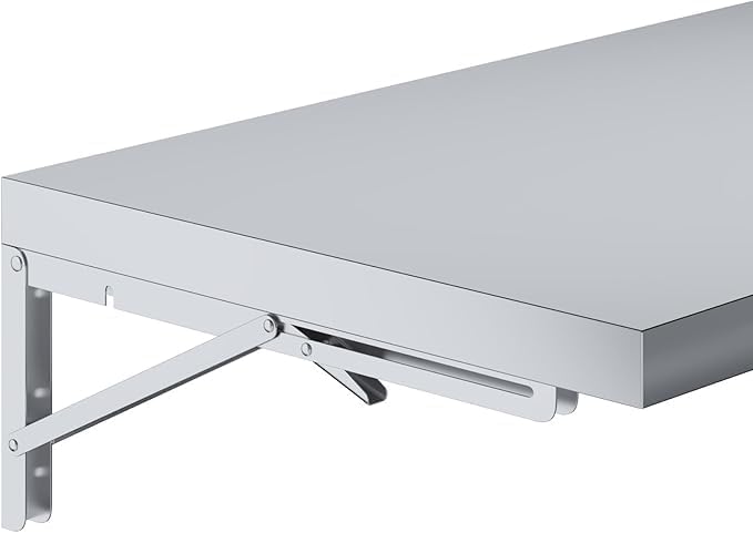 Stainless Steel Folding Wall Shelf NSF Certified| Concession Stand Food Truck Kitchen Restaurant Garage Laundry and Utility Room (18 D x 72 W)