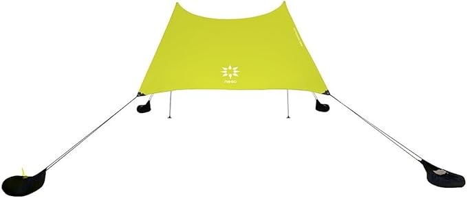 Neso Grande Portable Beach Tent Sun Shelter - Lightweight Beach Shade Canopy - Easy Setup for Family Outings - Patented Reinforced Corners - UPF 50+ Sun Protection - 7ft Tall 9 x 9ft